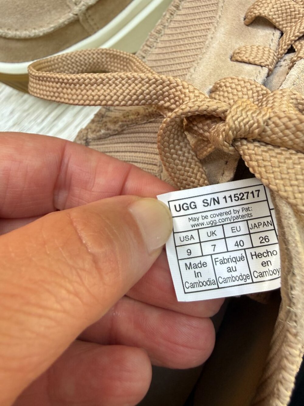 UGG EZ-DUZZIT LACE Platform Sneakers Women's 9 Sand Beige Suede Upper Casual New - Picture 12 of 12
